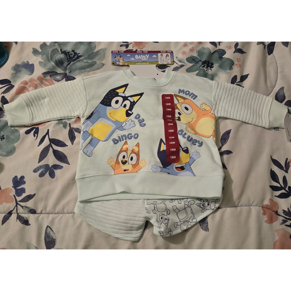 Blue Sweatshirt & Shorts Outfit